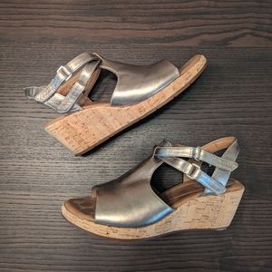 Clarks Metallic Gold Wedge Sandal